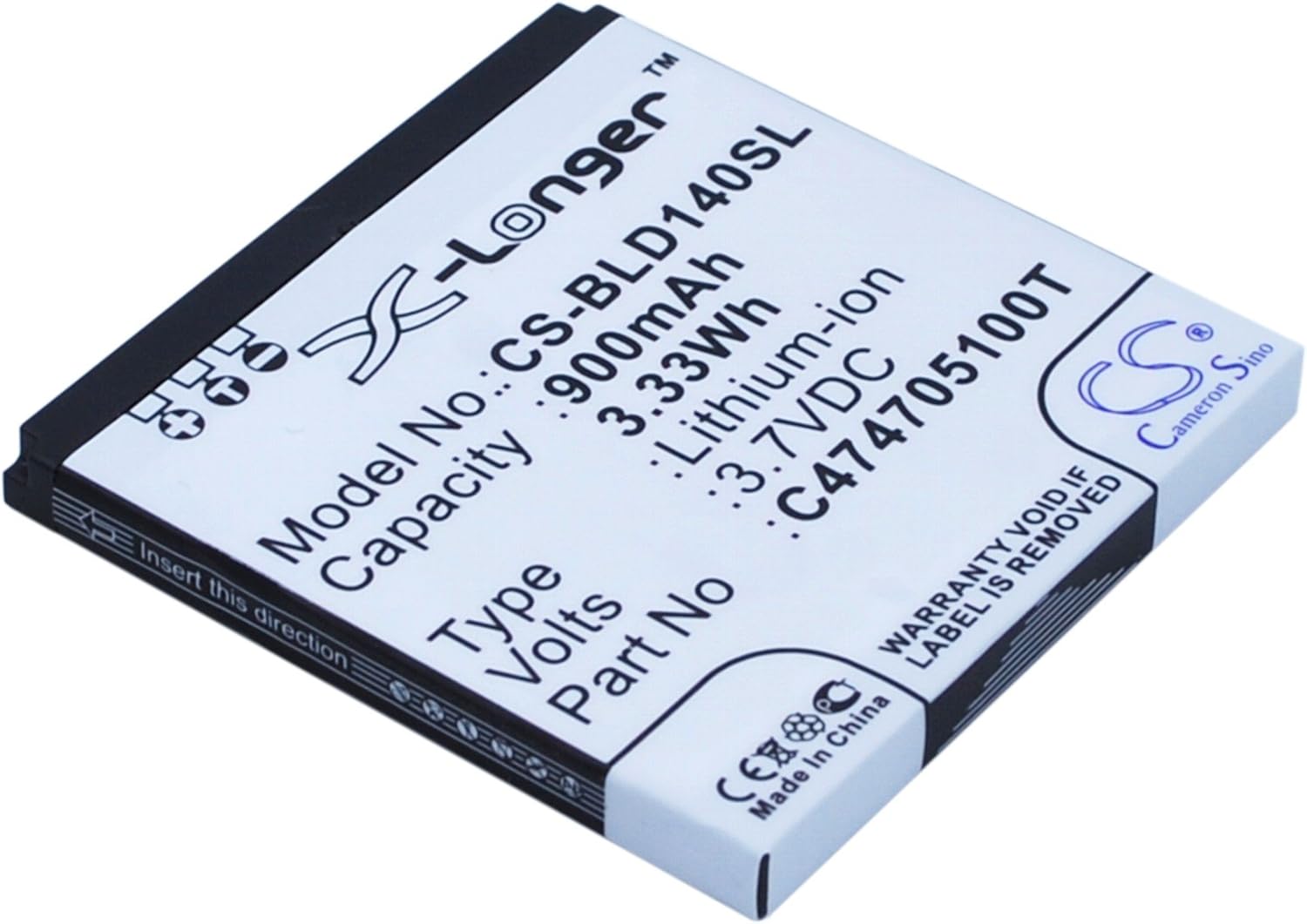 Cameron Sino 900mAh Battery for BLU D140, D141S, D141W, Dash JR, Dash Jr Social, Dash JR W, Dash Junior