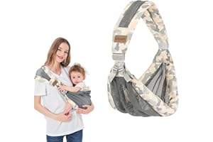 Huifen Adjustable One Shoulder Baby Carrier for Infant, Lightweight Breathable Mesh Baby Hip Carrier Portable Baby Carrier Sling for Newborn to Toddler Girl and Boy 6-40 lbs (Green)