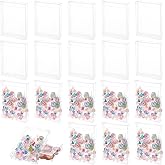 WOPPLXY 80 Pcs Clear Favor Boxes, 5 x 4 x 1.2 Inch Clear Cookie Boxes, Rectangle PVC Transparent Gift Box, Transparent Treat Boxes for Packaging Dessert, Candy,Wedding, Party , Valentine, Halloween, Christmas