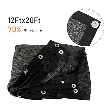 Originline Shade Cloth Panel 12x20ft Black 70 Uv Resistant