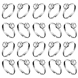 Whaline 36 Packs Silver Diamond Engagement Rings