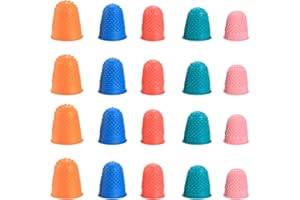Mtxorvix 20pcs Rubber Finger Thimbles 5 Sizes Colors Reusable Finger Protector Finger Pads Grips Colored Finger Covers for Pa
