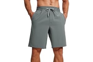 CRZ YOGA Men's Linerless Workout Shorts - 9'' Quick Dry Running Sports Athletic Gym Shorts with Pockets