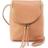 HOBO Fern Leather Crossbody Purse with Adjustable Strap, Exterior Slip Pocket, Double Zip Closure - Perfect for Travel