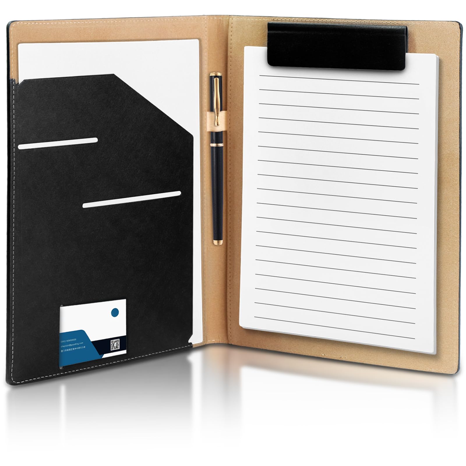 Photo 1 of 360° Foldable Clipboard Portfolio with Non-Marking Magnetic Clip & Elastic Pen Loop, A4/Letter Document Holder for Business, Office & Interviews