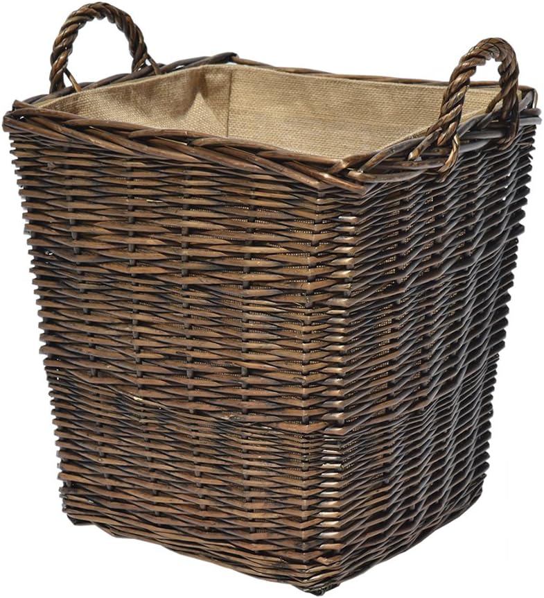 Wovenhill Square Medium Bronze Wicker Log Basket W38 x D38 x H48cm