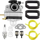 Carburetor Kit for Black Max BM25CSAC BM25SSAC 25cc 2 Cycle Gas Trimmer | Fits Hyper Tough HY26SST HY26SSTVNM 26cc Trimmer with Air Filter Spark Plug Fuel Filter