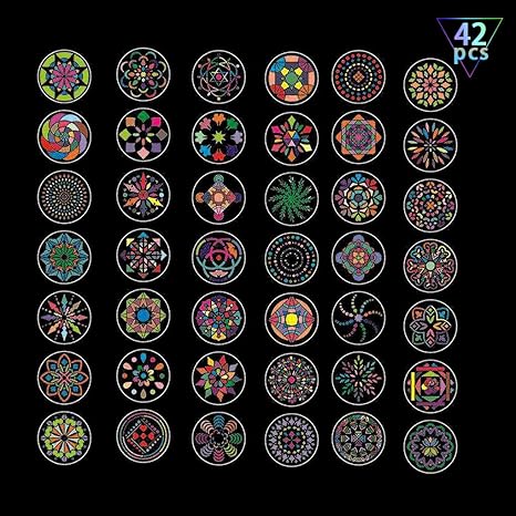 Amazon Rolin Roly 花柄 曼荼羅 丸形 マンダラ 製図用 テンプレート Diyスクラップ ステンシルシート 絵画ホワイト 42 Pcs 曼荼羅 テンプレート 通販
