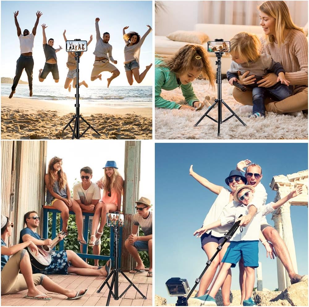 60-inch Selfie Stick Tripod, UBeeszie Extendable Cell Phone Tripod Stand with Wireless Remote Shutter, Compatible with iPhone, Android, DSLR, Action Camera.: Camera & Photo