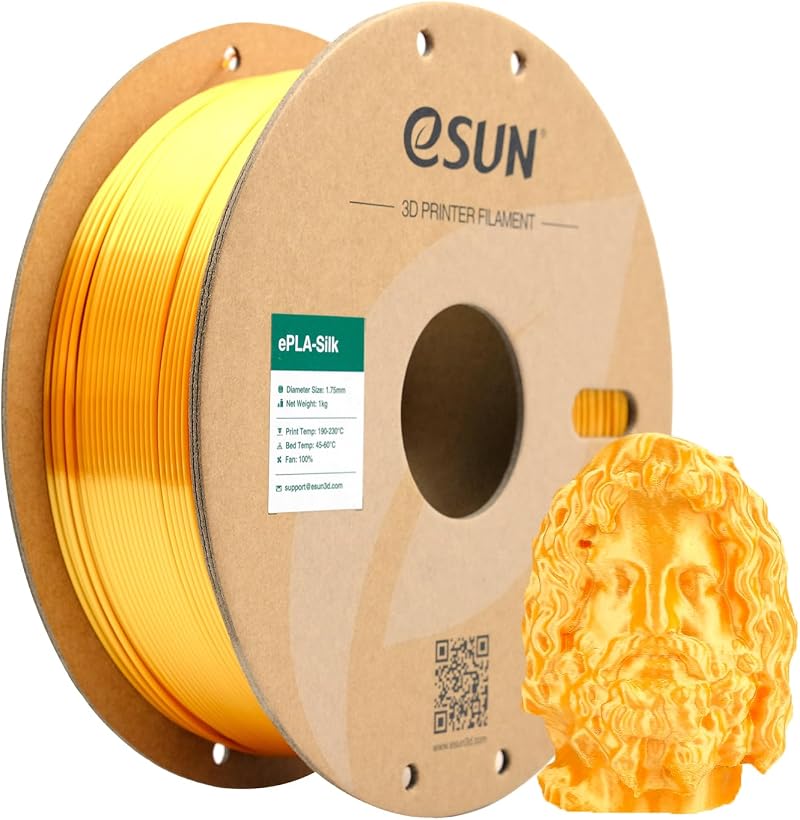 eSUN Silk Metal PLA Filament 1.75mm 1kg Silk Gold 3D Printer Filament