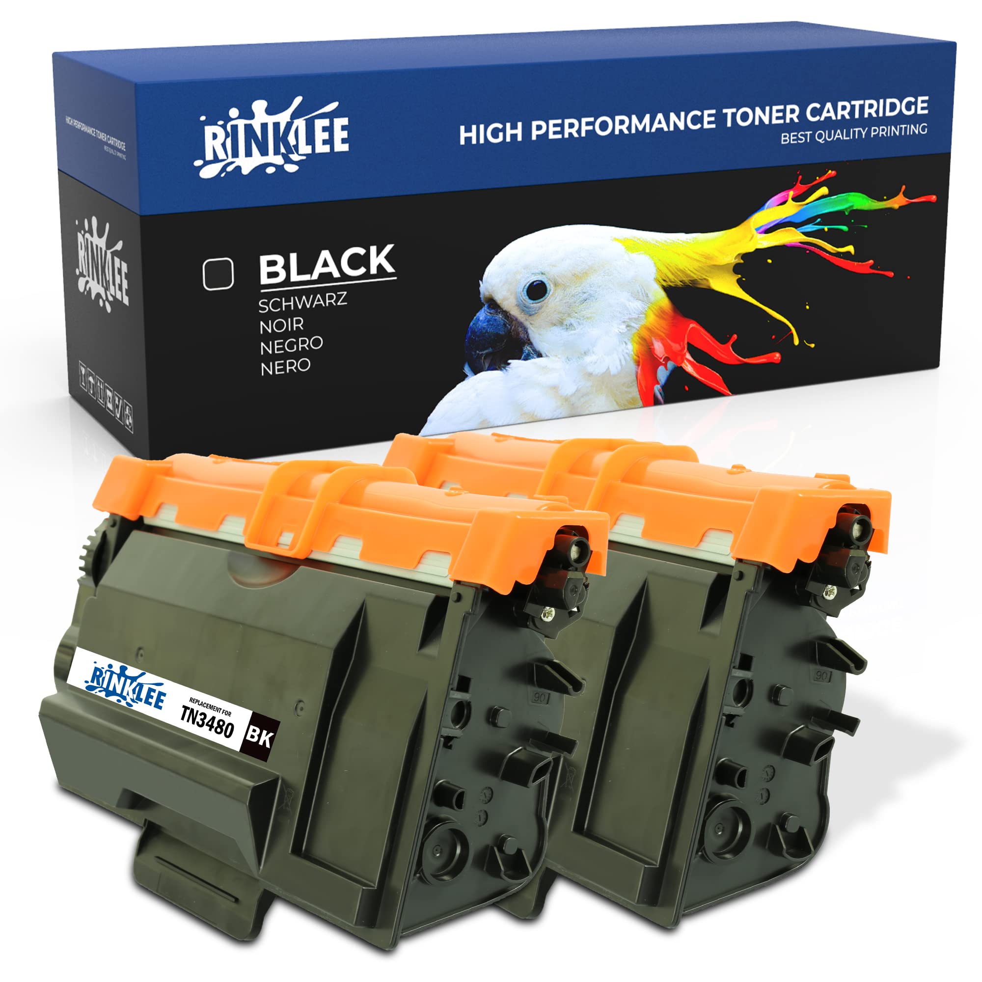 RINKLEE Toner Cartridges Replacement for TN-3480 Compatible with Brother MFC-L6900DW HL-L6400DW HL-L5000D HL-L6200DW HL-L5200DW HL-L6300DW MFC-L6800DW HL-L5100DN MFC-L6750DW MFC-L5750DW | 2 Black