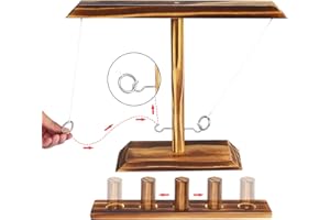 Bestdon Ring Toss Games for Adults, Fast-Paced Interactive Toss Games with Shot Ladder Bundle, Outdoor Indoor Handmade Wooden Hook and Ring Game for Bars, Home, Large