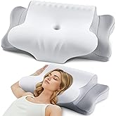 Cervical Pillow for Neck Pain Relief - Cooling Ergonomic Dual-Sided Orthopedic Neck Pillow with Ice Silk Pillowcase, Breathable Memory Foam Contour Pillow for Side, Back, Stomach Sleepers