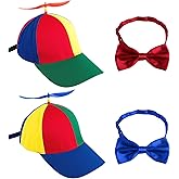 Framendino, Propeller Hat Detachable Helicopter Top Cap Brim Baseball Hats with Adjustable Bow Tie for Adult
