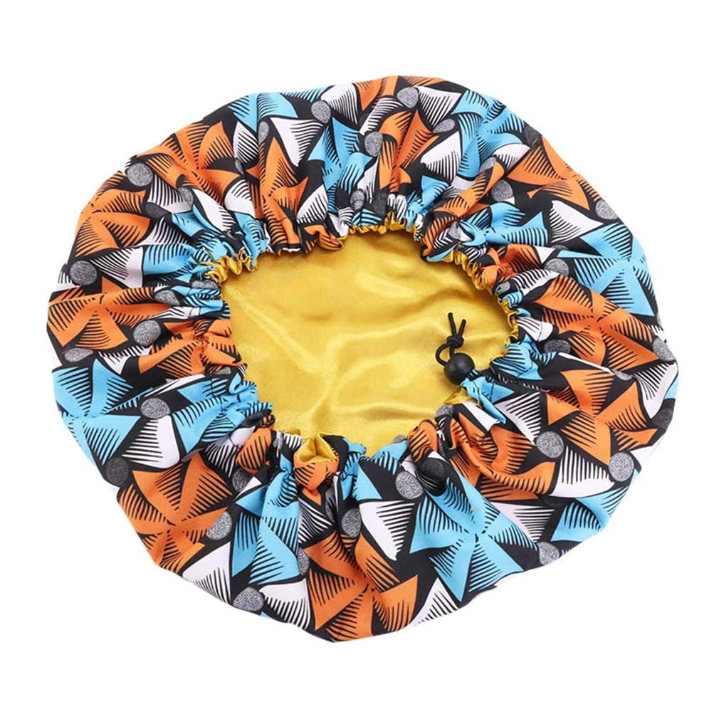 JK Home Parent-Child Satin Bonnet Elastic Band Adjustable Night Sleeping Hat Hair Turban Multicolor-Adult