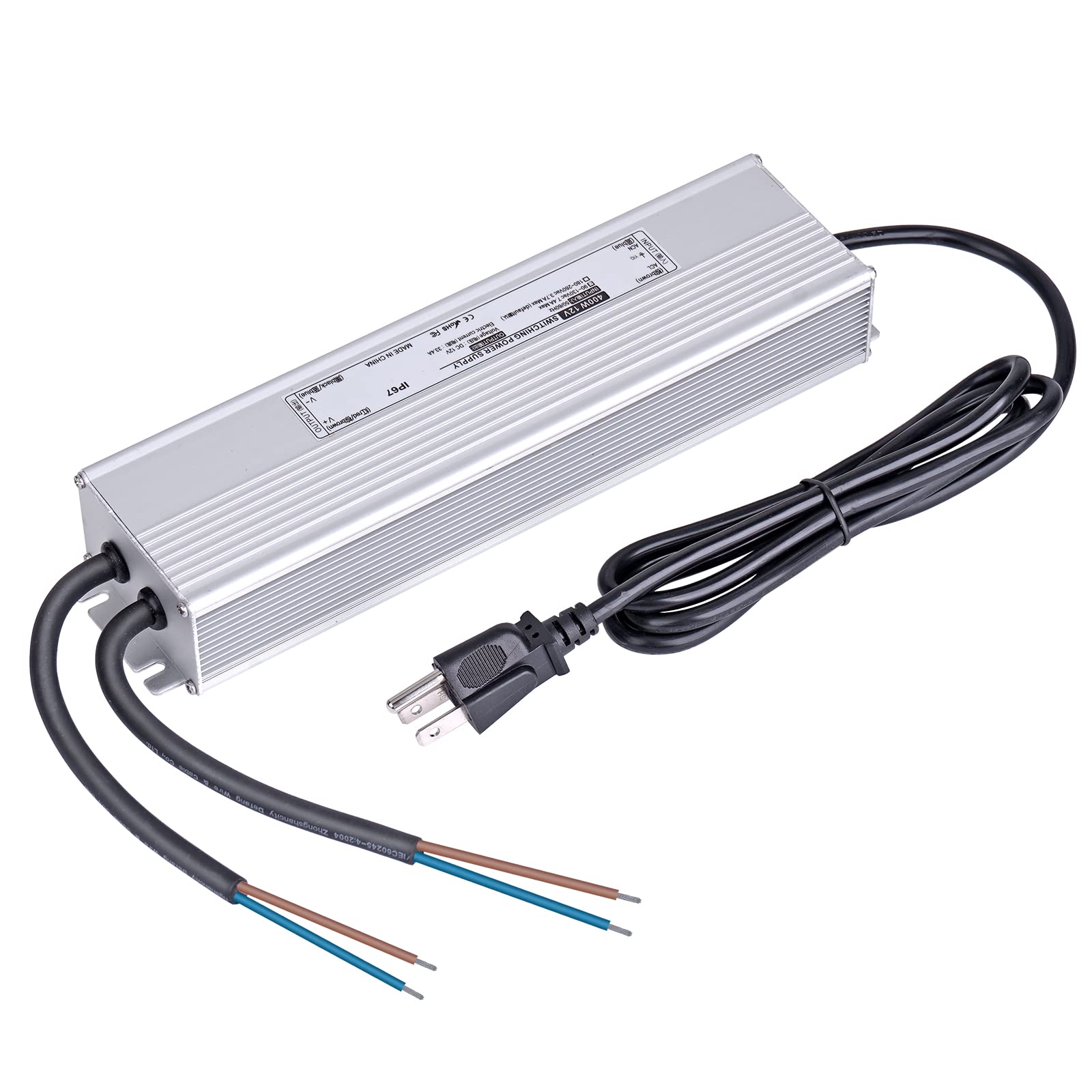 Photo 1 of LED Driver 400W 12V Waterproof IP67 Power Supply Transformer Adapter 90V-130V AC to 12V DC Low Voltage Output for Computer Project Outdoor Light LED Strips Lighting Landscape Light,Garden Pool Light