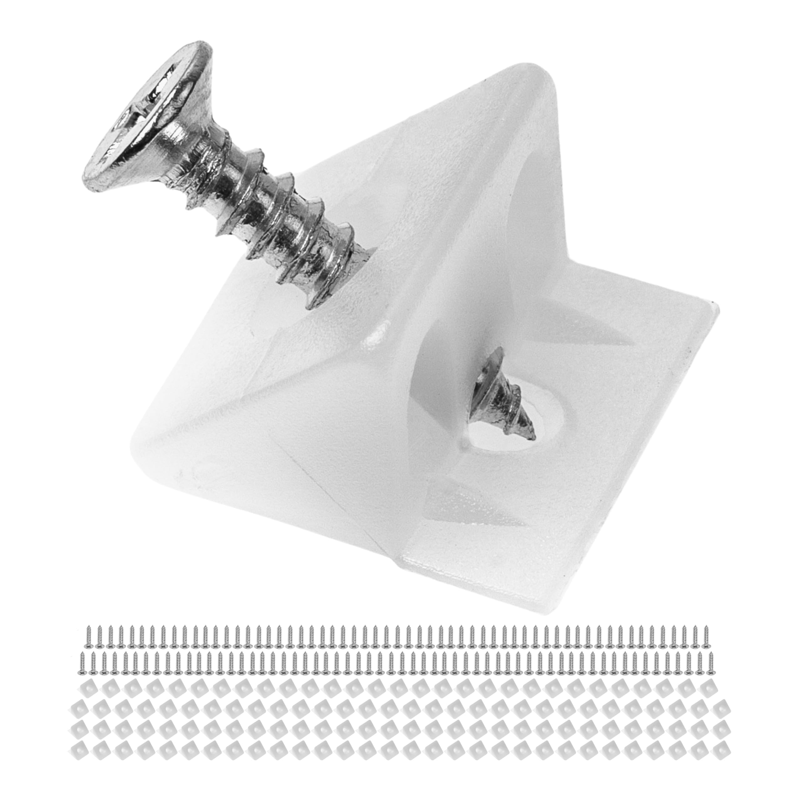 Furniture Wedges for Drawer and Cupboard, 120 Pack, 14 x 9 mm Corner Wedges, M2 x 16 mm Wood Screws, Repair Set for Sagging Drawer Bottoms, Cupboard Back Panels, Replacement Back Panel Connector