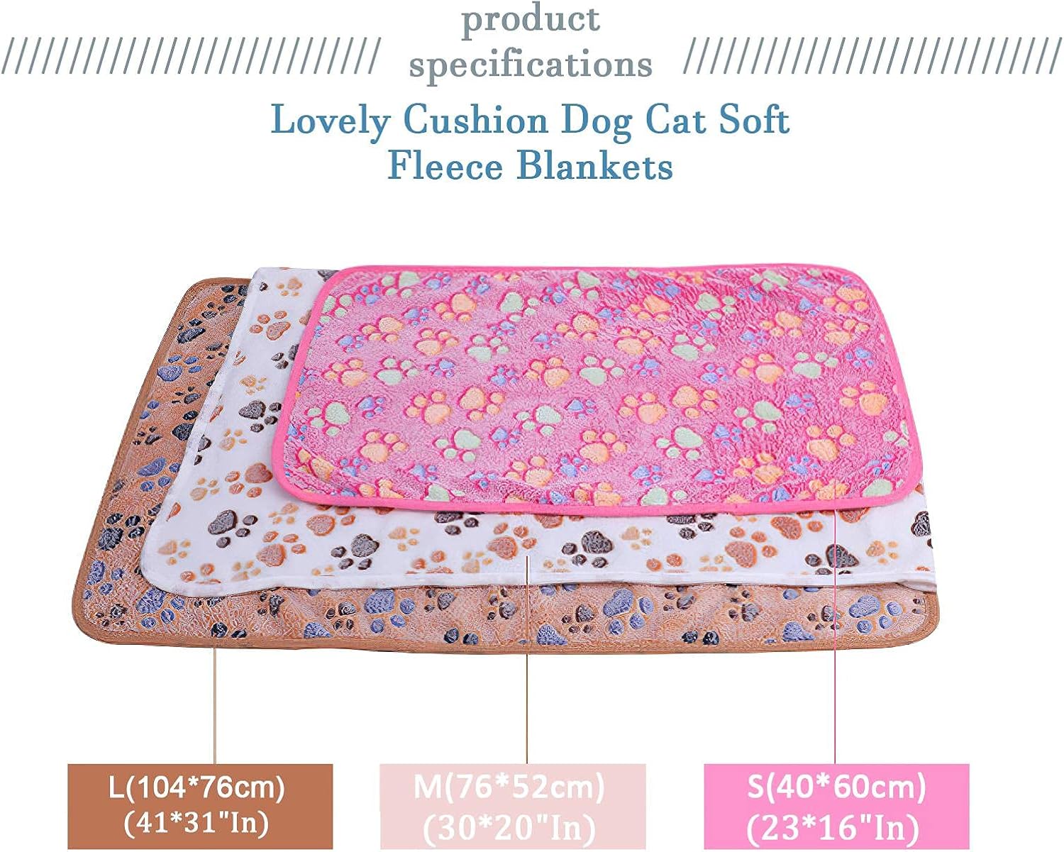 1 Pack 3 Dog Puppy Blanket Small Couch Soft Fleece Pet Cat Throw Blankets Warm Paws Bed Car Washable Chew Proof Pink White Brown: Kitchen & Dining