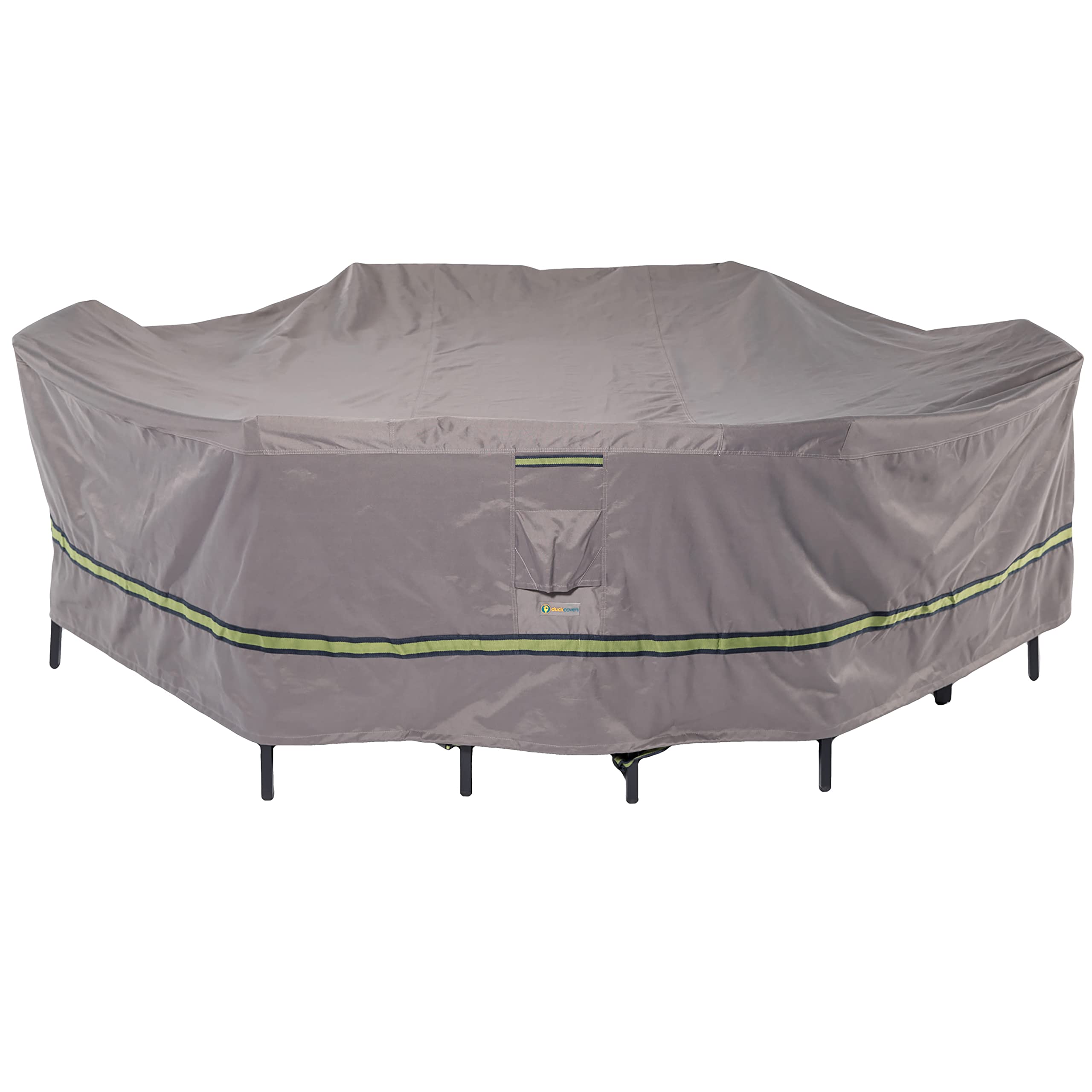 DUCKCOVERS Soteria Waterproof 109 Inch Rectangular/Oval Patio Table with Chairs Cover, Outdoor Table and Chair Cover