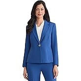 Kasper Women's Stretch Crepe One Button Seamed Jacket