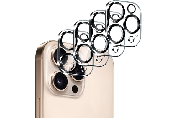 ivoler Camera Lens Protector for iPhone 16 Pro Max/15 Pro Max, 4-Pack | for iPhone 16 Pro/15 Pro/14 Pro Max Screen Protector