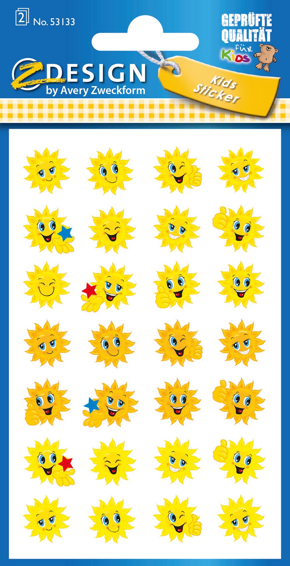 AVERY Zweckform 53133 Paper Sticker Sun 56 Stickers