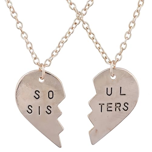 Lux Zubehor Rose Gold Ton Soul Sisters Bff Broken Heart Halskette