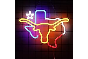 PINLANGDOU TEXAS Longhorn Neon Sign LED TEXAS Neon Light Sign USB Powered for Man Cave Room Bar TEXAS Wall Decor Western Gift for Friends Colleague Partner 15 * 12 IN