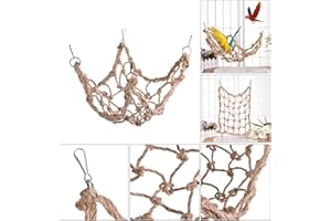Litewoo Bird Rope Perch Swing Climbing Net Toy Parrot Hammock for Cockatiels Conures Budgie Parakeet Cockatoo Rat Gerbil Chinchilla L
