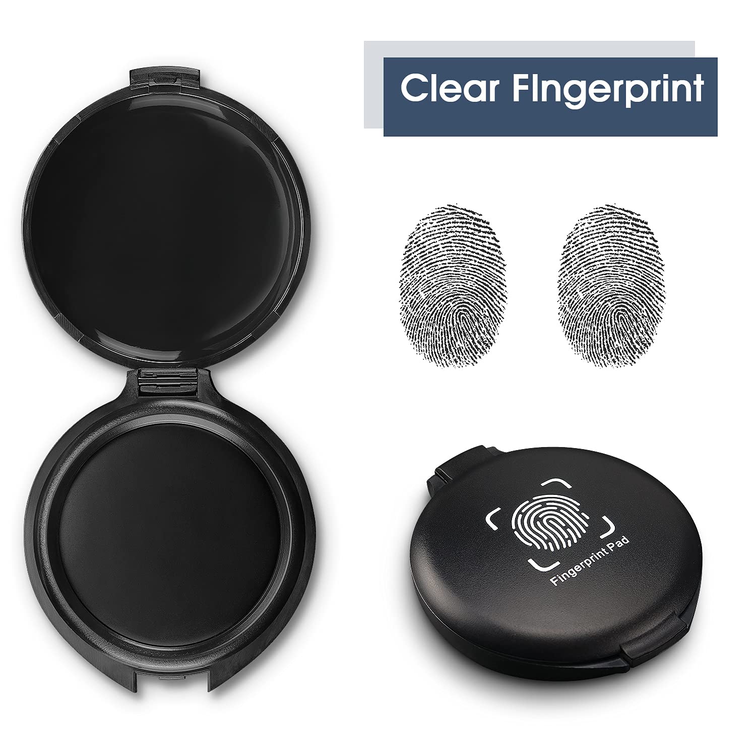 1 Pack Thumbprint Fingerprint Ink Pad Stamp Pad for Notary Supplies Identification Security ID Fingerprint Cards Law Enforcement Fingerprint Black Stamp Ink pad