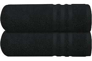 Infinitee Xclusives Premium 100% Turkish Cotton Bath Towels 27 x 54 inches – Highly Absorbent Quicky Dry Towels for Bathroom Black