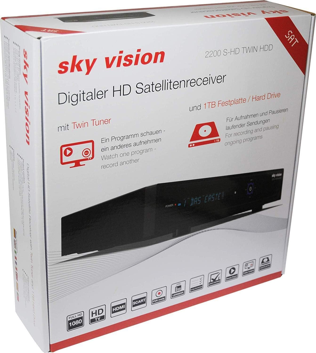 Sky Vision 20 Hd Digital Satellite Receiver With 1tb Hard Drive Hdd Hdtv Dvb S2 Hdmi Usb 2 0 Full Hd 1080p Incl Conecto Hdmi Cable Amazon De Home Cinema Tv Video