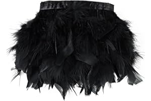 Daieeparty Black Turkey Feathers Trim Fringe 2Yard 4-6inch for Party Clothing DIY Sewing Craft Wedding Dress Decoration Natural Fluffy Turkey Feather Trim
