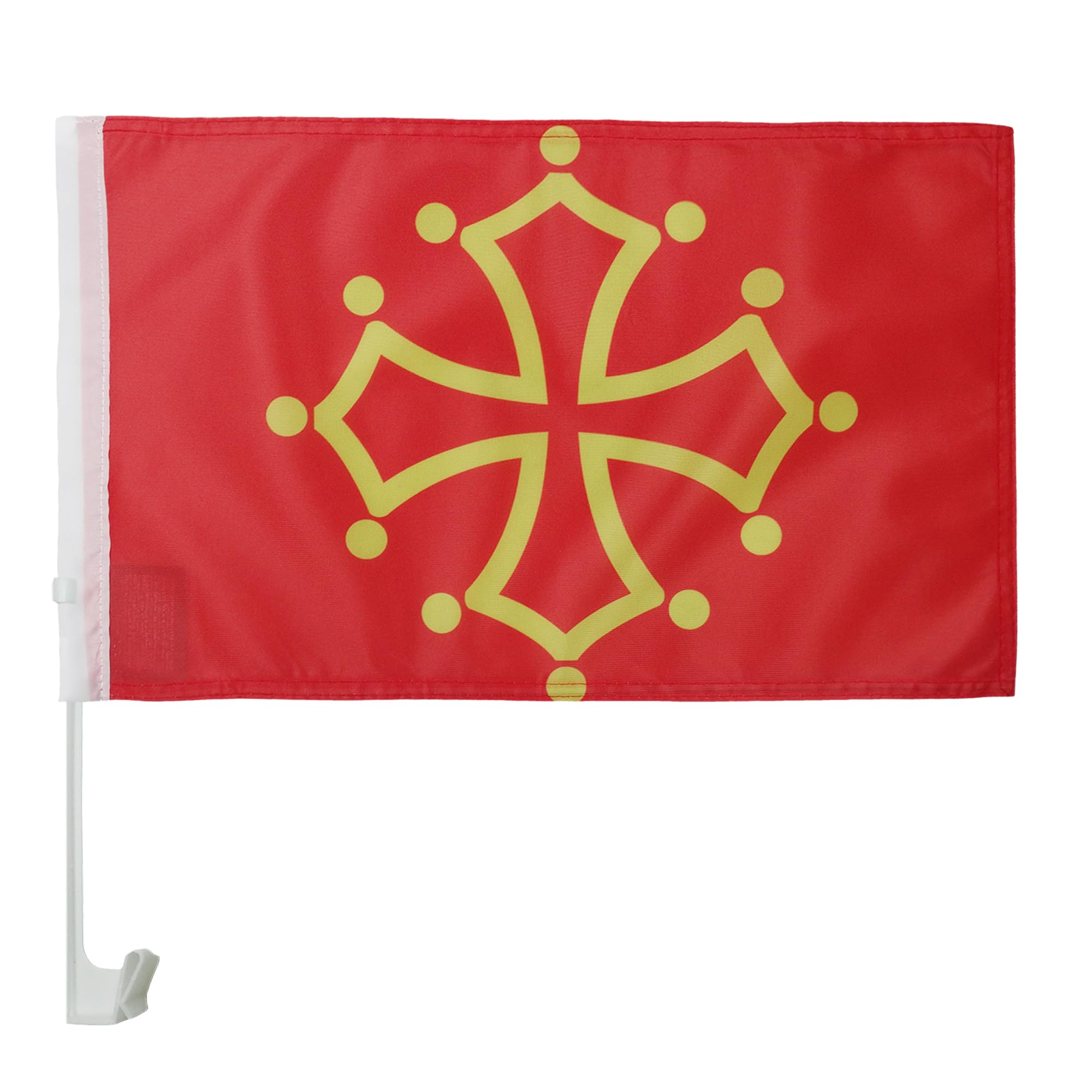 AZ FLAG Midi-Pyrénées - Occitania Car Flag 18'' x 12'' - French region of Midi-Pyrénées - Occitanie Car flags 30 x 45cm - Banner 18x12 INCHES PLASTIC STICK