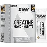 RAW Creatine Monohydrate to-Go Stick Packs, Unflavored – 5g Micronized Creatine Per Serving – Muscle Strength, Power & Recovery Support