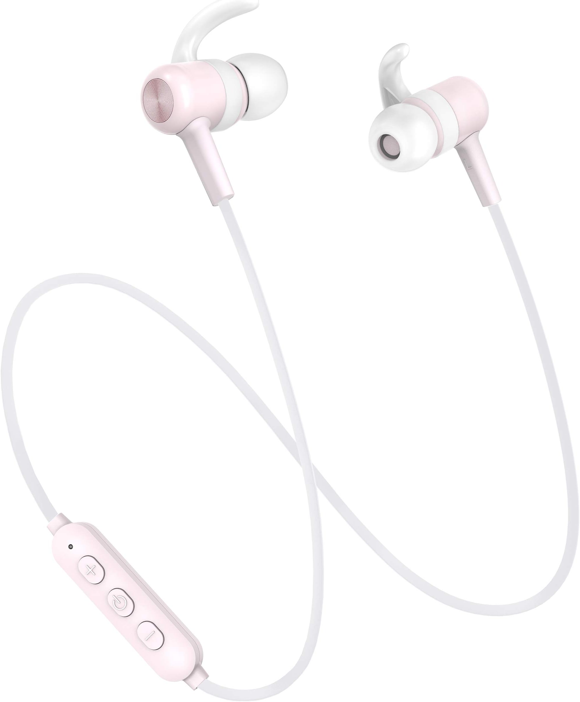 TaoTronics Bluetooth Headphones TaoTronics Wireless Earbuds Sport Earphones 9 Hours 4.2 Magnetic Lightweight & Fast Pairing, Pink
