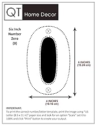 QT Modern House Number - 6 Inch BLACK - Stainless