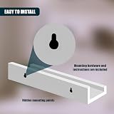 GEEZY White Floating Shelves Set of 2 30x10x5cm Modern Seamless Wall Mounts view 7