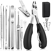 Modacraft 11-Piece Toenail Care Kit - Effective Ingrown Toenail Treatment with Toenail Clippers for Thick Toenails, Corrector & Other Pedicure Tools for Feet and Hand