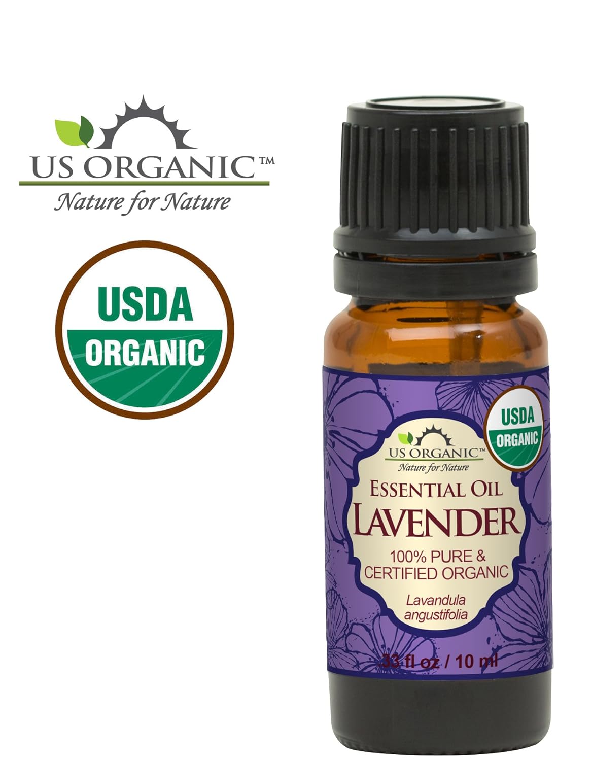 US Organic 100% Pure Lavender Essential Oil - USDA Cert Organic - 10 ml