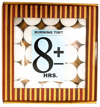 NisGlow Tea Light Candles 8 Hours Long Burning Non Toxic Wax Decorative Candles - Set of 25 Pieces