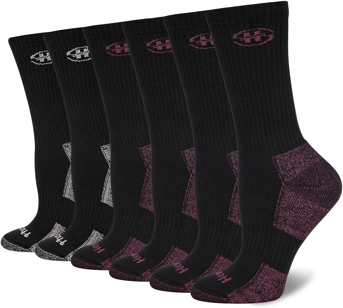 Heatuff Women's 6 Pack Performance Athletic Cushioned Crew Socks With Reinforced Heel & Toe at  Women’s Clothing store