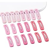 Cptots 20 PCS Small Rectangle Hair Barrettes For Women Non Slips Snap Clips For Thin Fine Hair,Bright Pink,1.97 x 0.55Inch