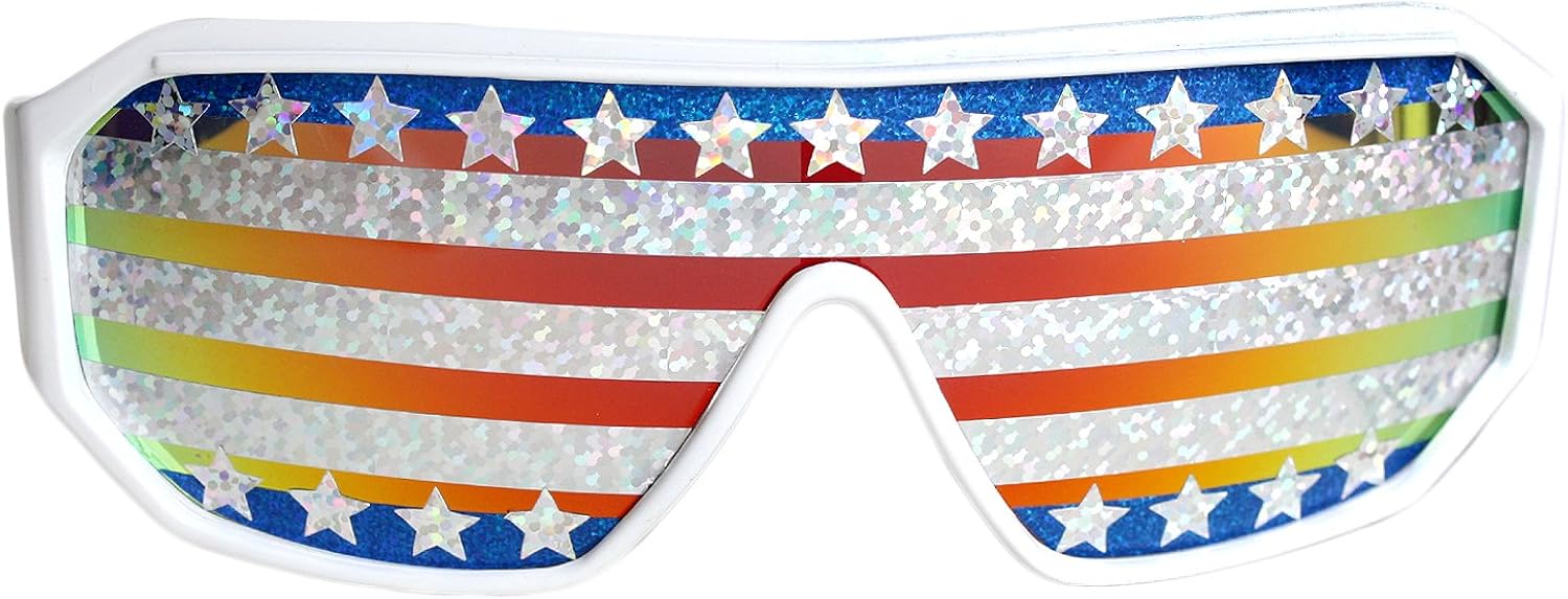 Rasslor Stars and Stripes Shield Sunglasses: Clothing