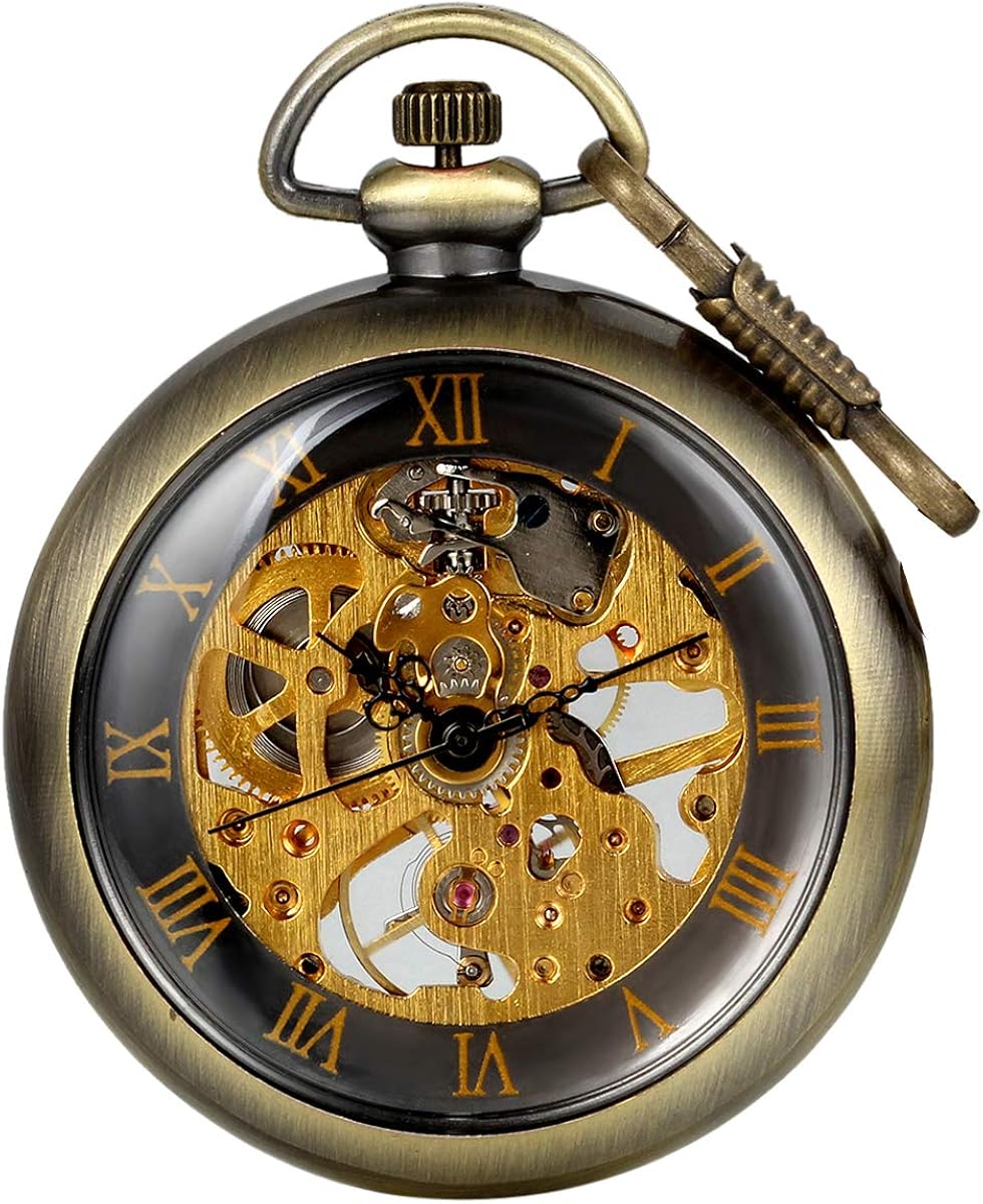Amazon Jewelrywe ローマ字 文字盤 懐中時計 機械式 アンティーク時計 欧米風 紳士 メンズ 用品 腕時計 腕時計 通販