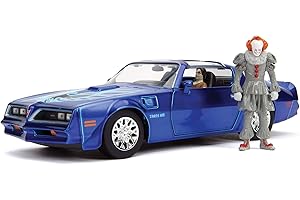 Jada IT Chapter Two 1:24 1977 Pontiac Firebird Die - cast Car with Pennywise & Henry Bower's 2.75" Die-Cast Figure, Toys for Kids and Adults