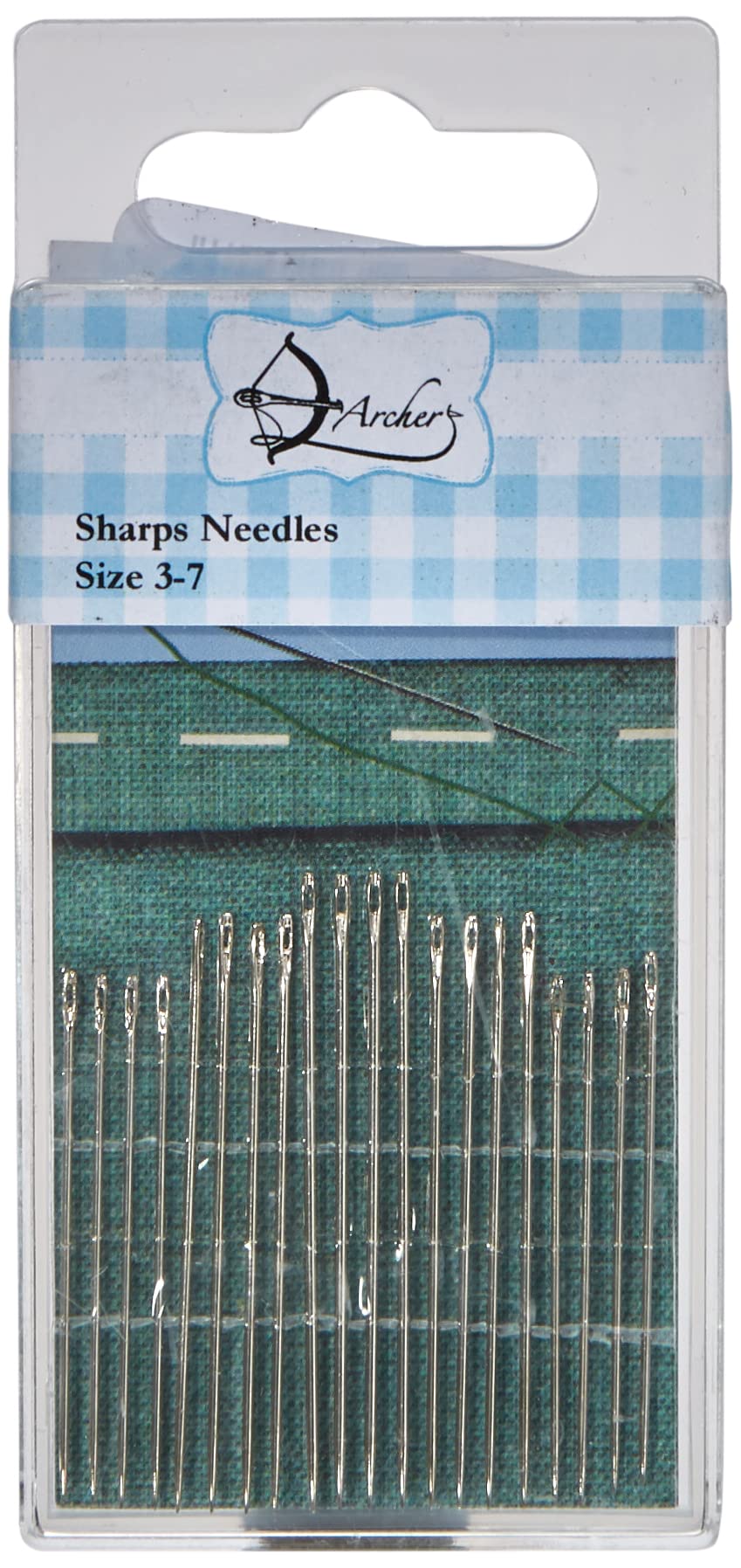 Archer AR1022 Sharps Hand Sewing Needles Size 3-7, Metal, Silver, 10 x 5 x 1 cm