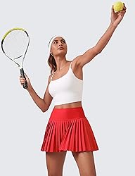 CRZ YOGA Women's High Waisted Pleated Tennis Skirts