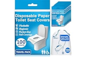 SONEAT Disposable Toilet Seat Covers Flushable XL 100 Pack – Adults & Kids Potty Training Travel Toilet Seat Cover – 100% Biodegradable Public Restroom Protection for Airplane, Camping, Festivals