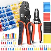 QLOUNI 1242PCS Wire Terminal Crimping Tool Kit, 840PCS Insulated Connectors, 400PCS Heat Shrink Tubing, Ratcheting Crimper, Wire Stripper Cutter, 22-10 AWG